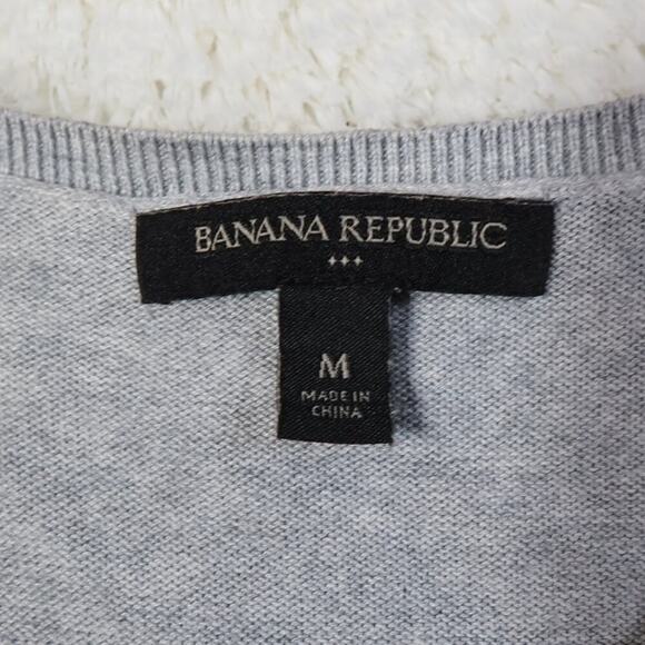Banana Republic Knit Shell Top Sleeveless Crew Neck Scallop Hem Sweater M - Picture 3 of 11